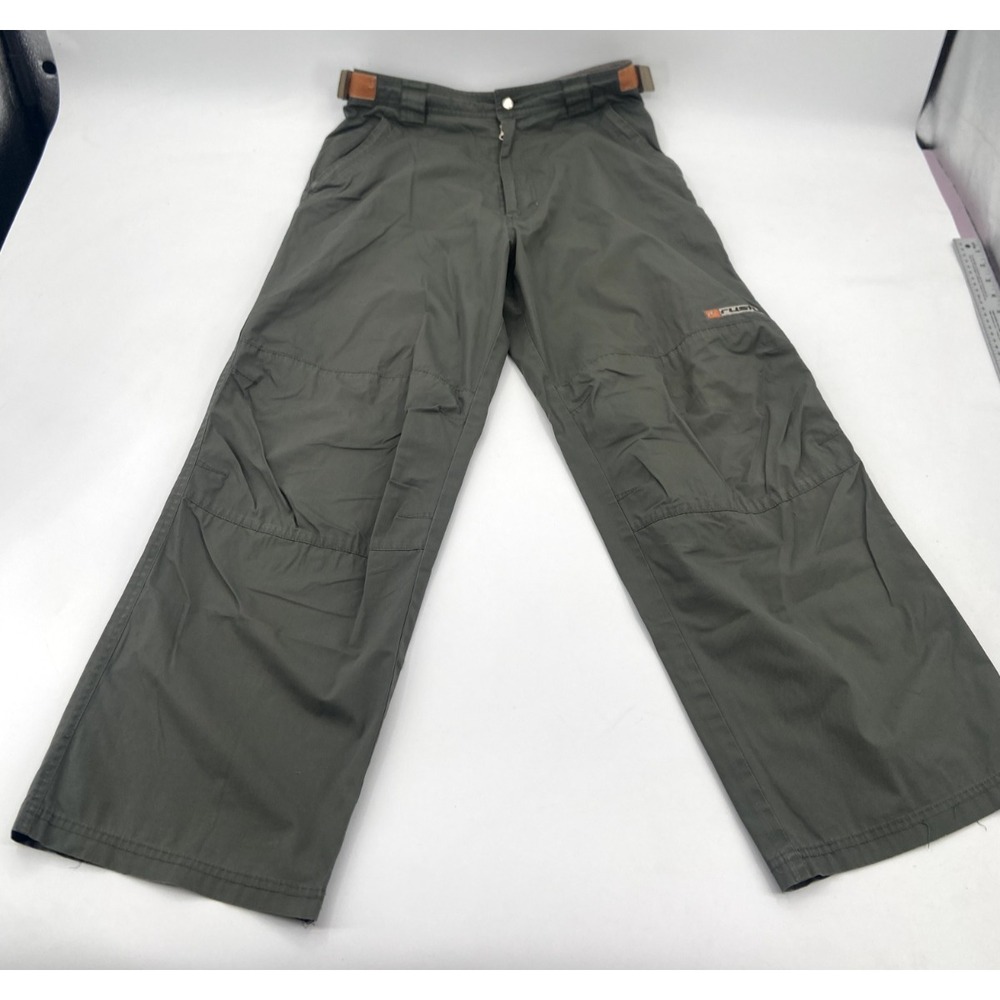 VTG Rusty Parachute Tech Pants Baggy Y2K Skater Cargo 32x38 Gray Earth Tone Rare